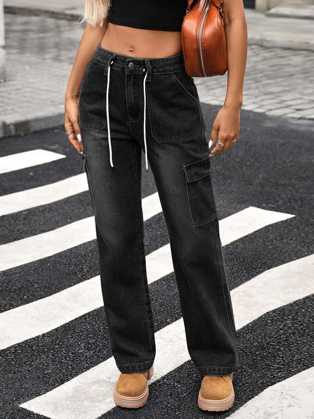 Wide Leg Cargo Jeans, view 11