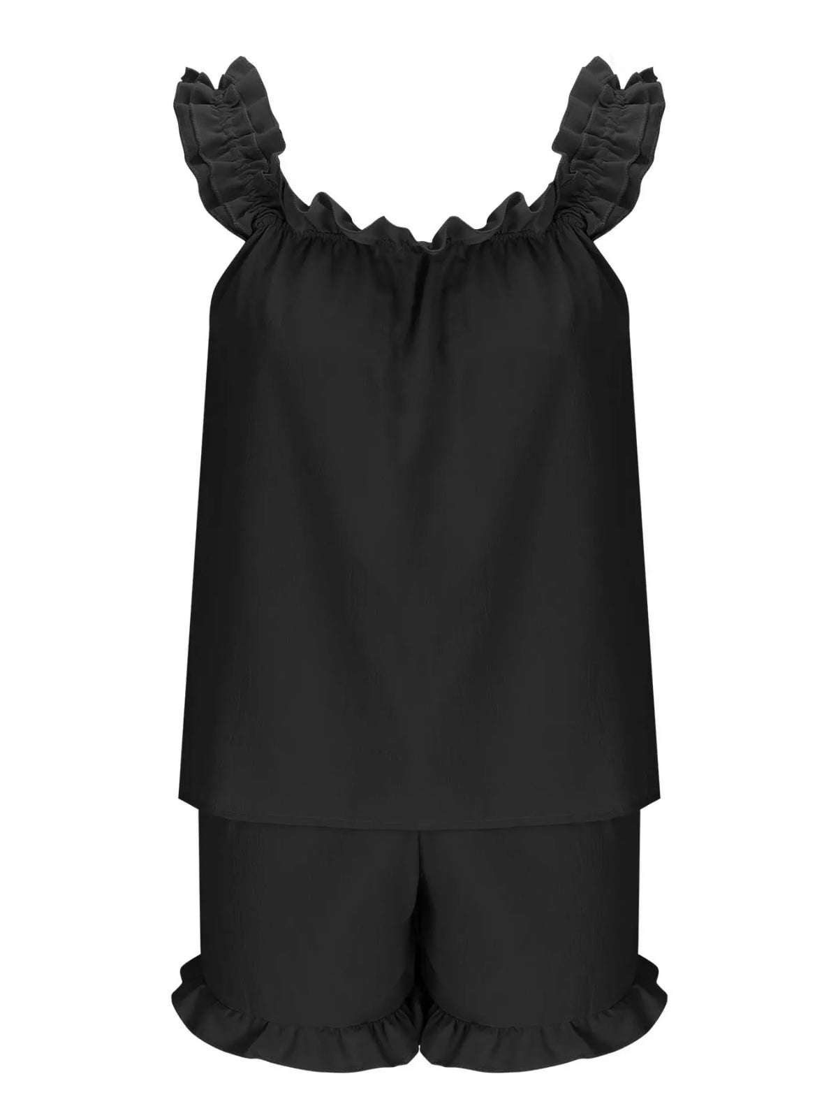 Ruffle two piece set relaxed styling