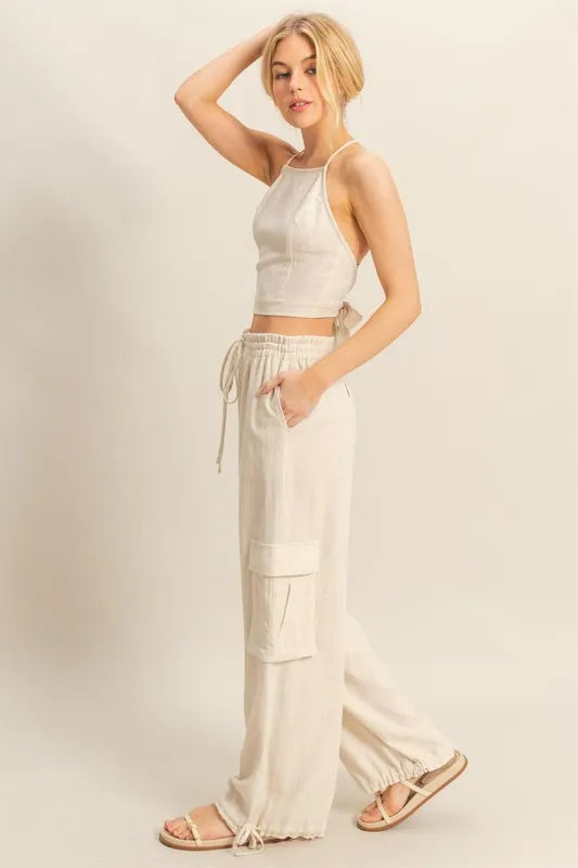 HYFVE Crop Top and Cargo Pants Set - Fashorio