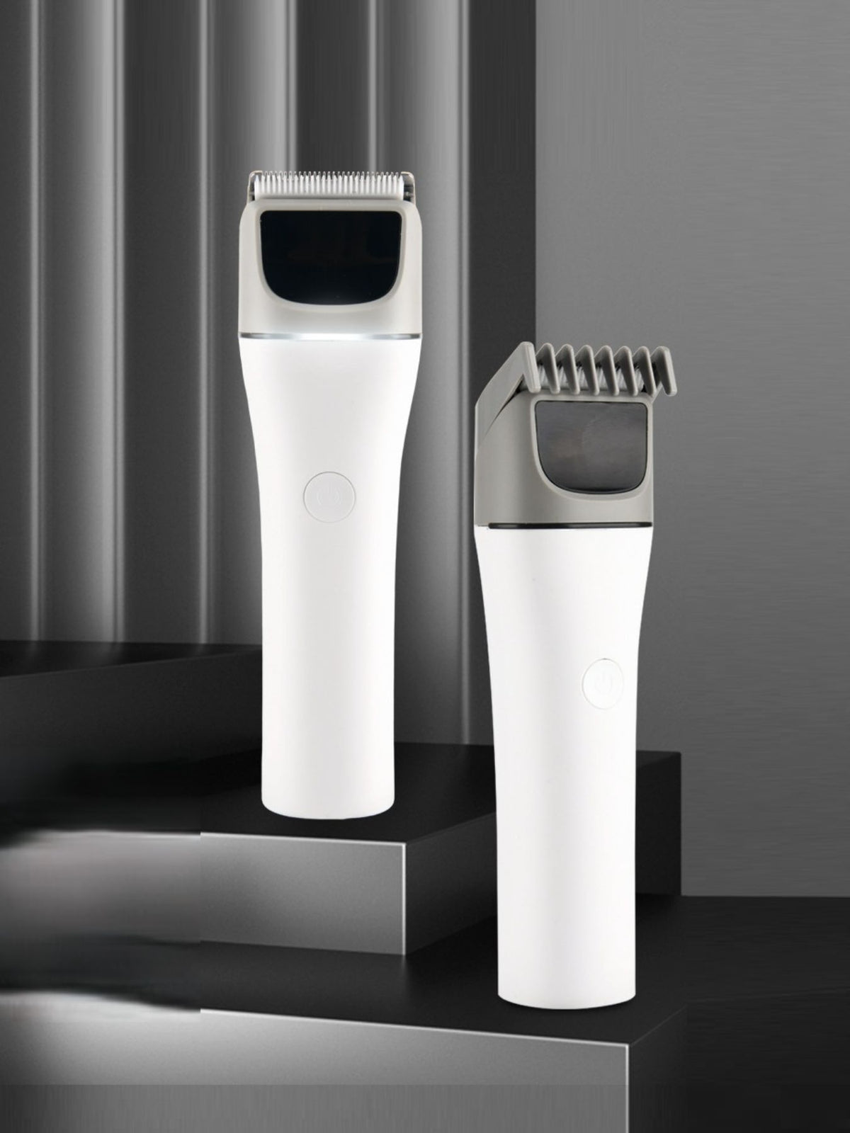 White cordless rechargeable hair clipper