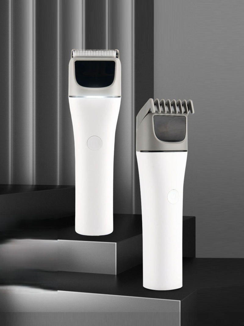 White cordless rechargeable hair clipper