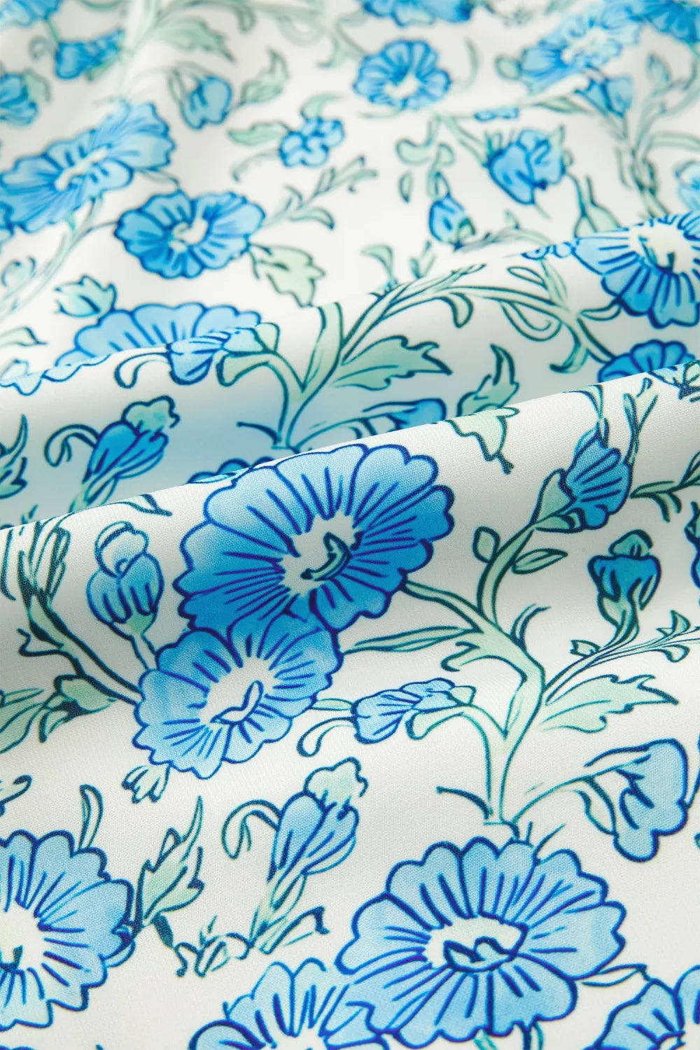 Light blue floral tie strap mini dress front view