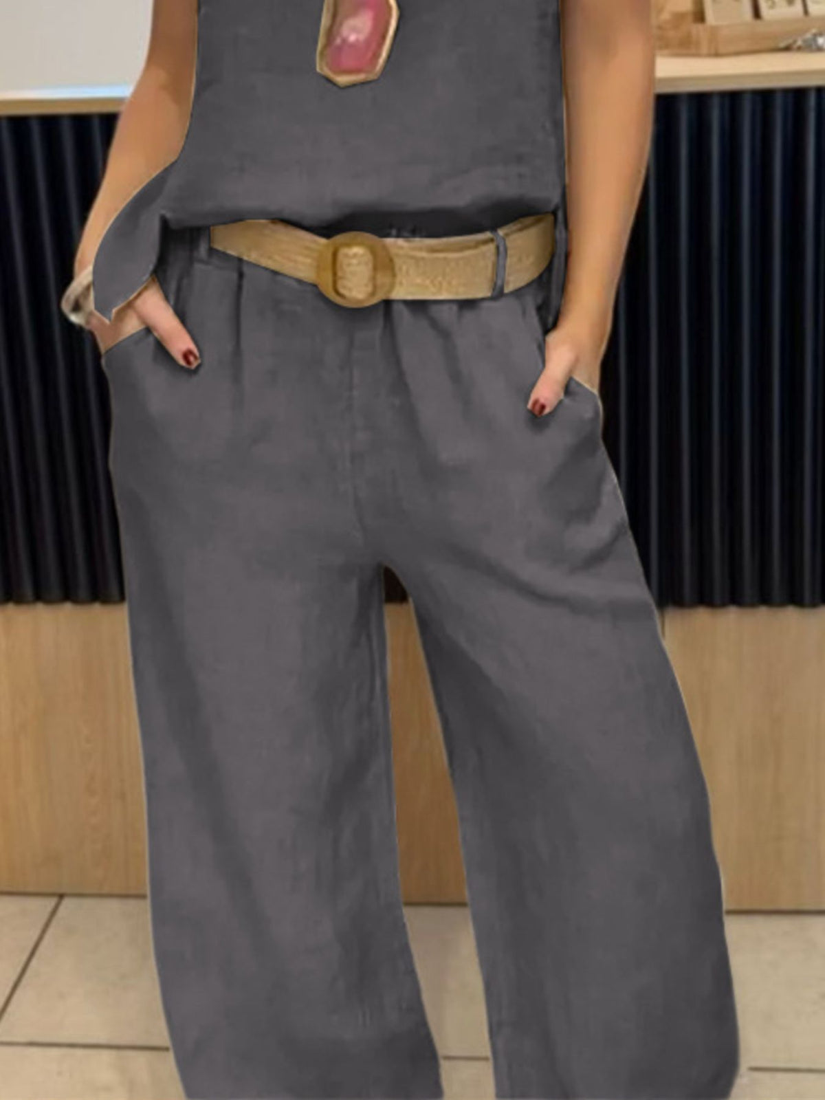 Round neck tank and pants set final view