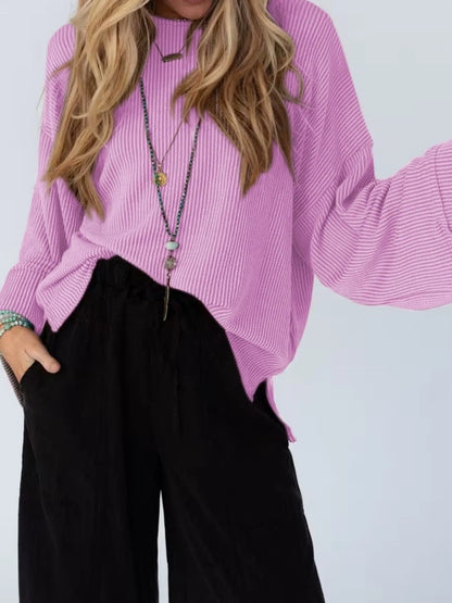 Cutout Back Long Sleeve T-Shirt - Fashorio