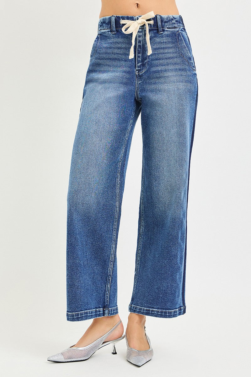 RISEN drawstring waist jeans detail