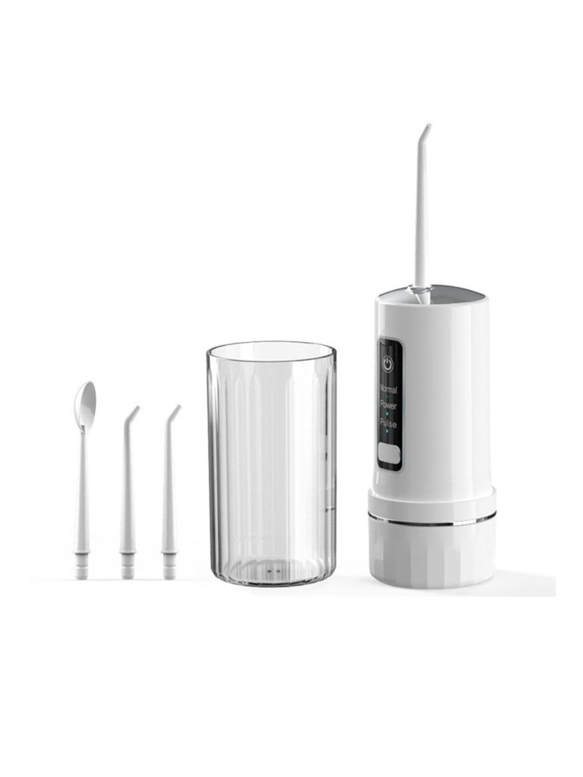 White portable rechargeable dental water flosser