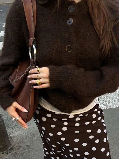 Button Down Long Sleeve Cardigan - Fashorio