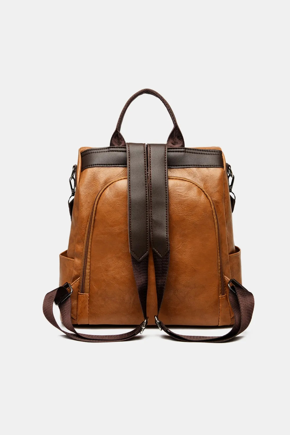 Faux leather backpack back view