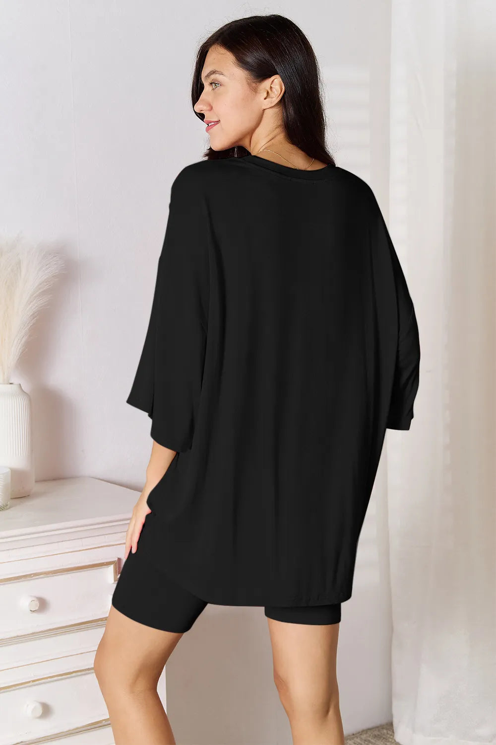Bamboo Drop Shoulder Tee and Shorts Set, view 6