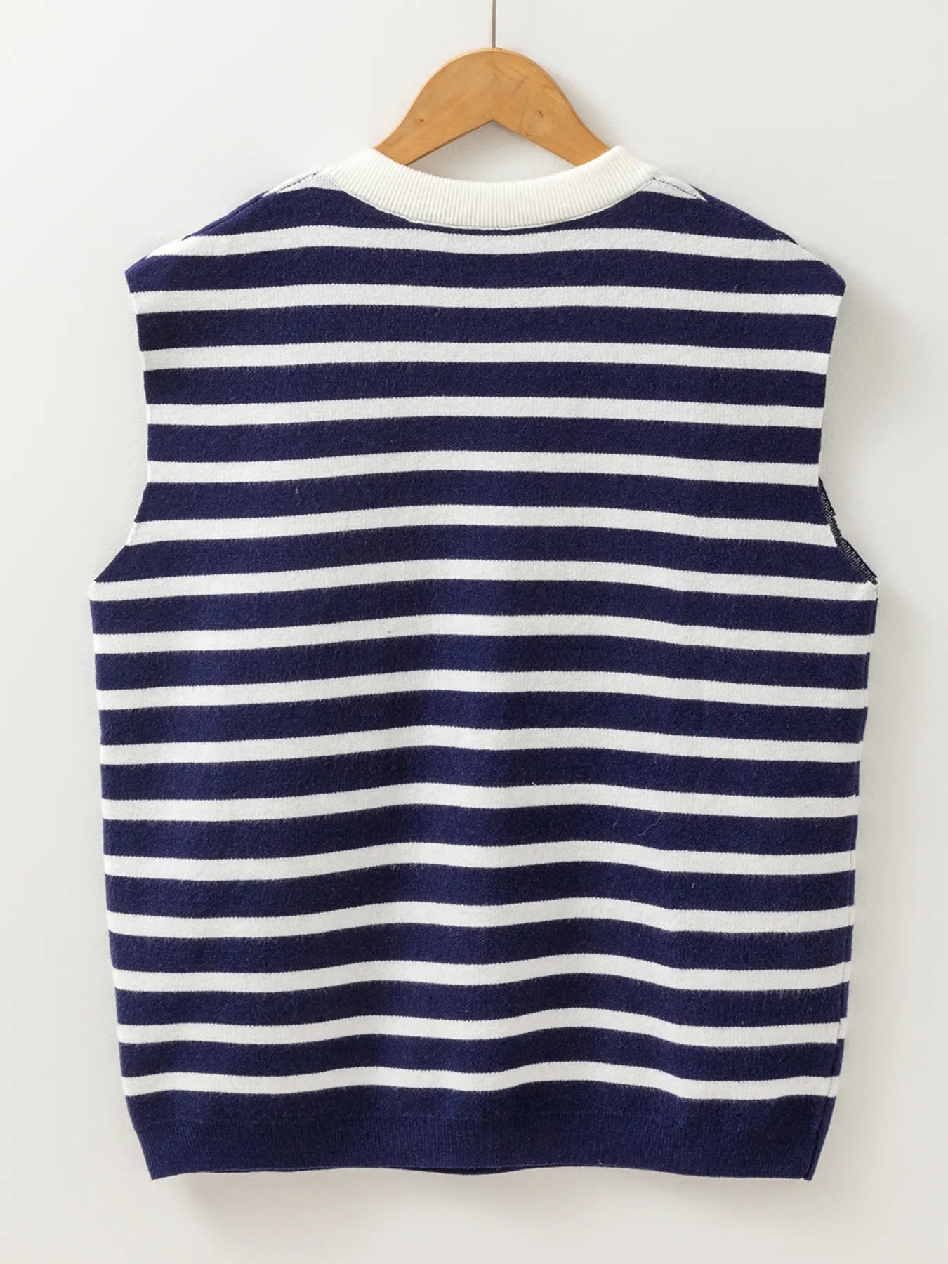 Stripe Knitted Bow Decor Sweater Vest - Fashorio