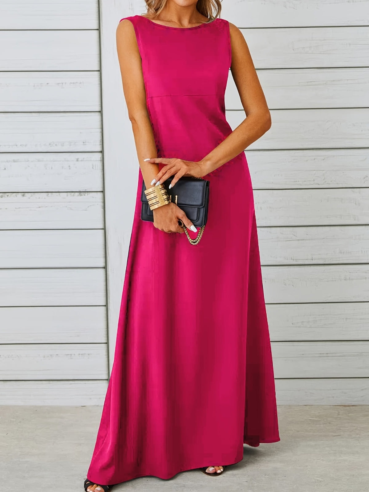 Color range of flowy maxi dress