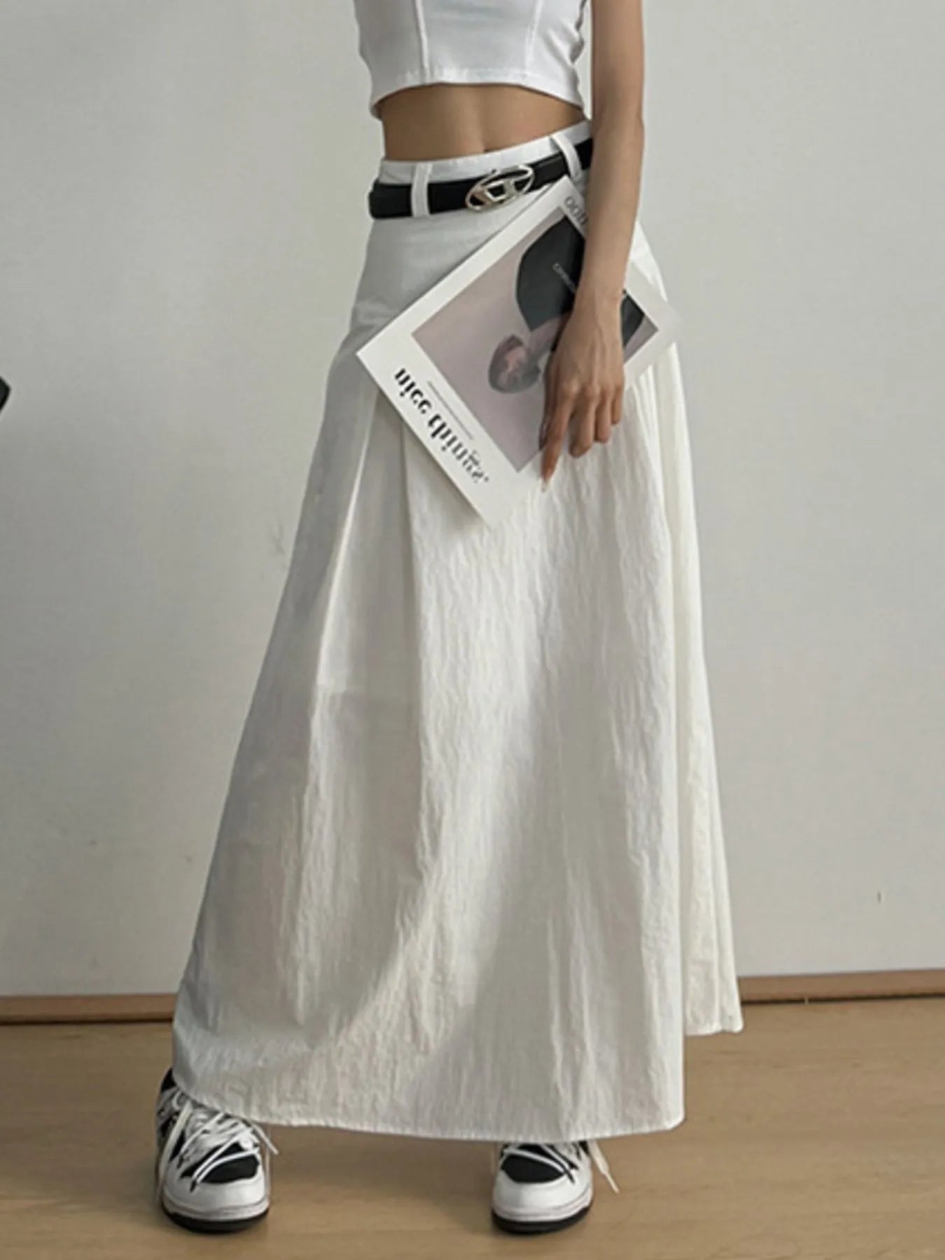 High Waist A-Line Maxi Skirt - Fashorio