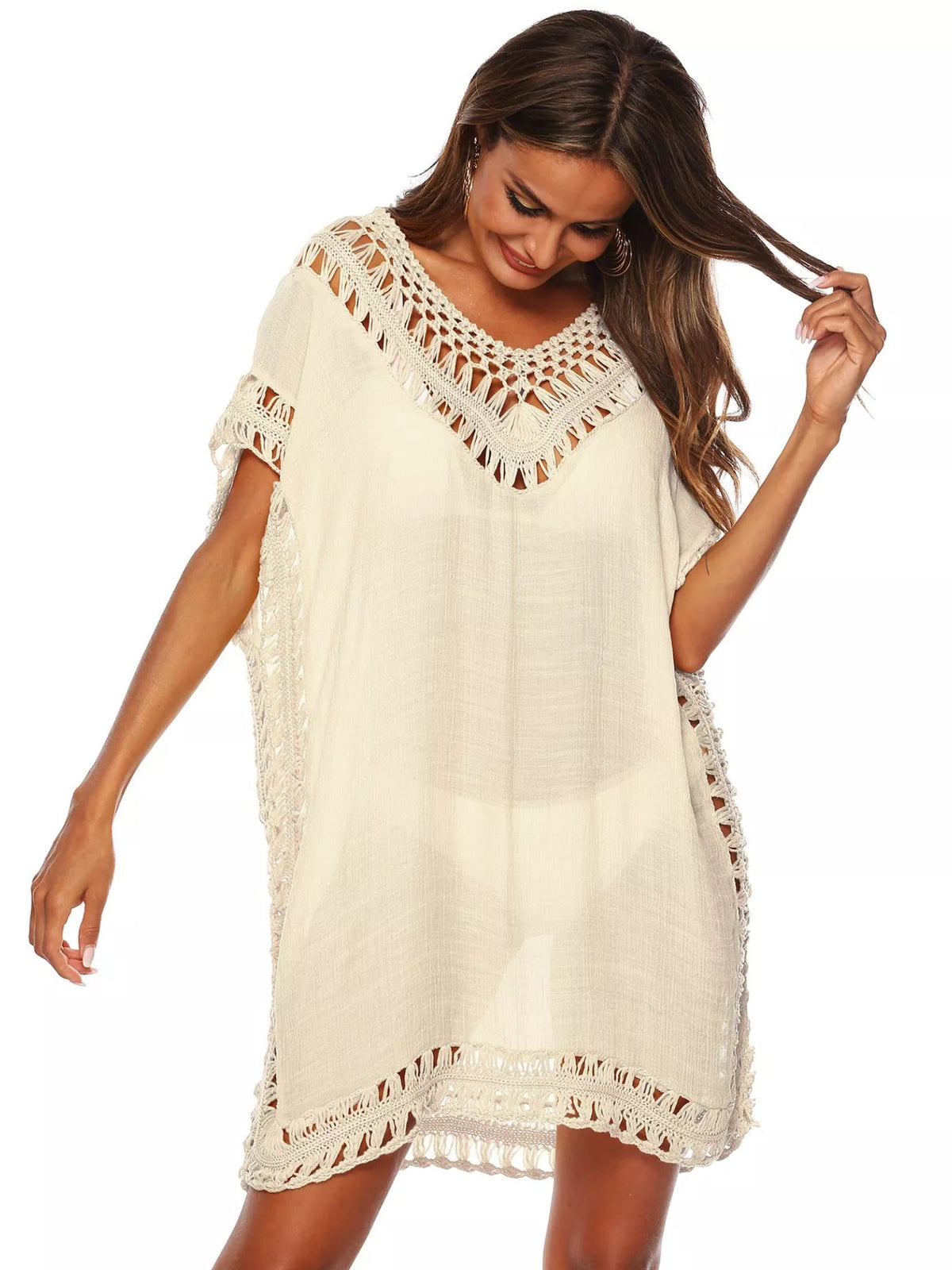 Side view of the cover up dress