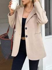 Devine Blazers Khaki / S Lapel Collar Button Up Blazer