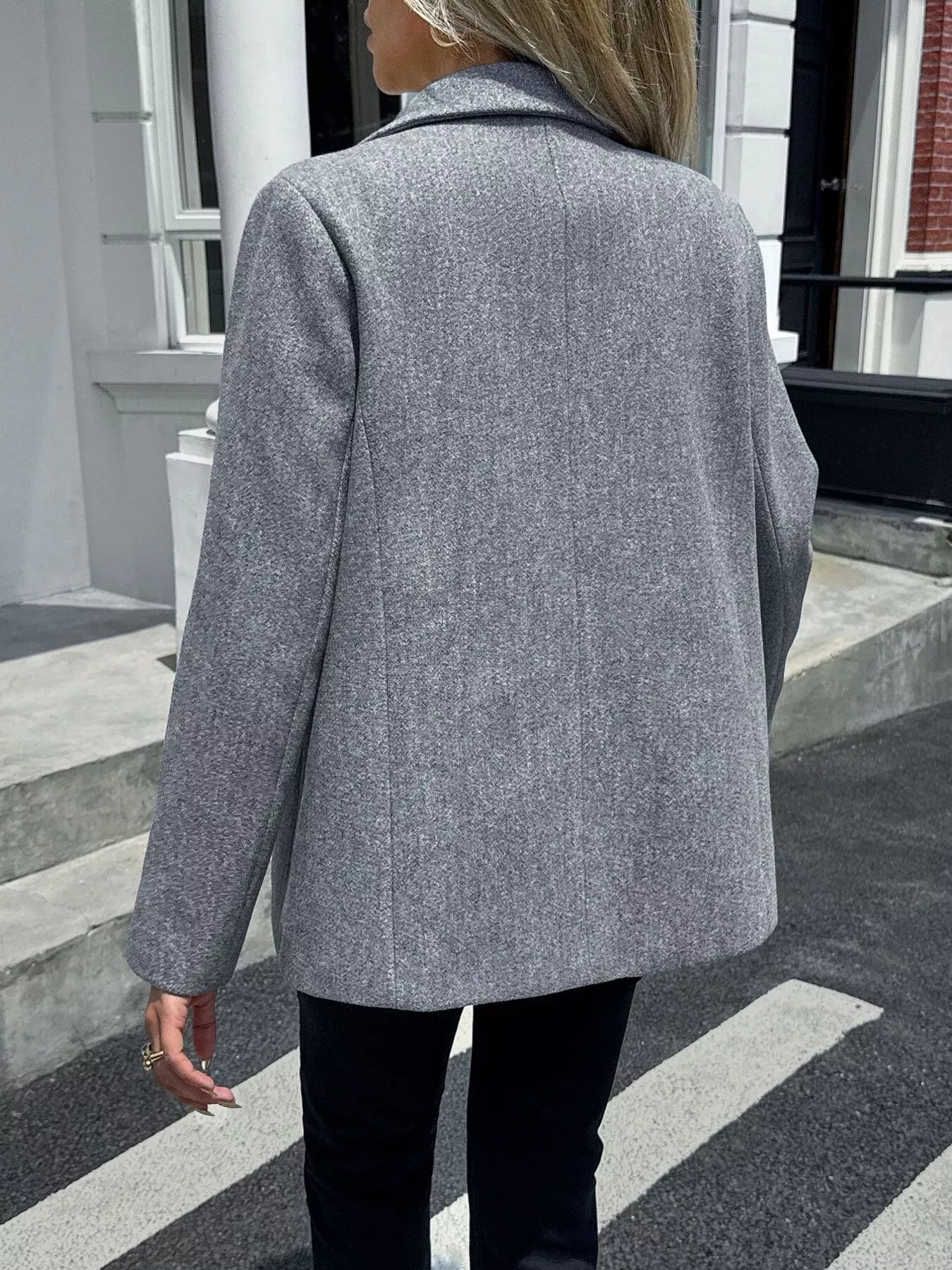 Devine Blazers Lapel Collar Button Up Blazer