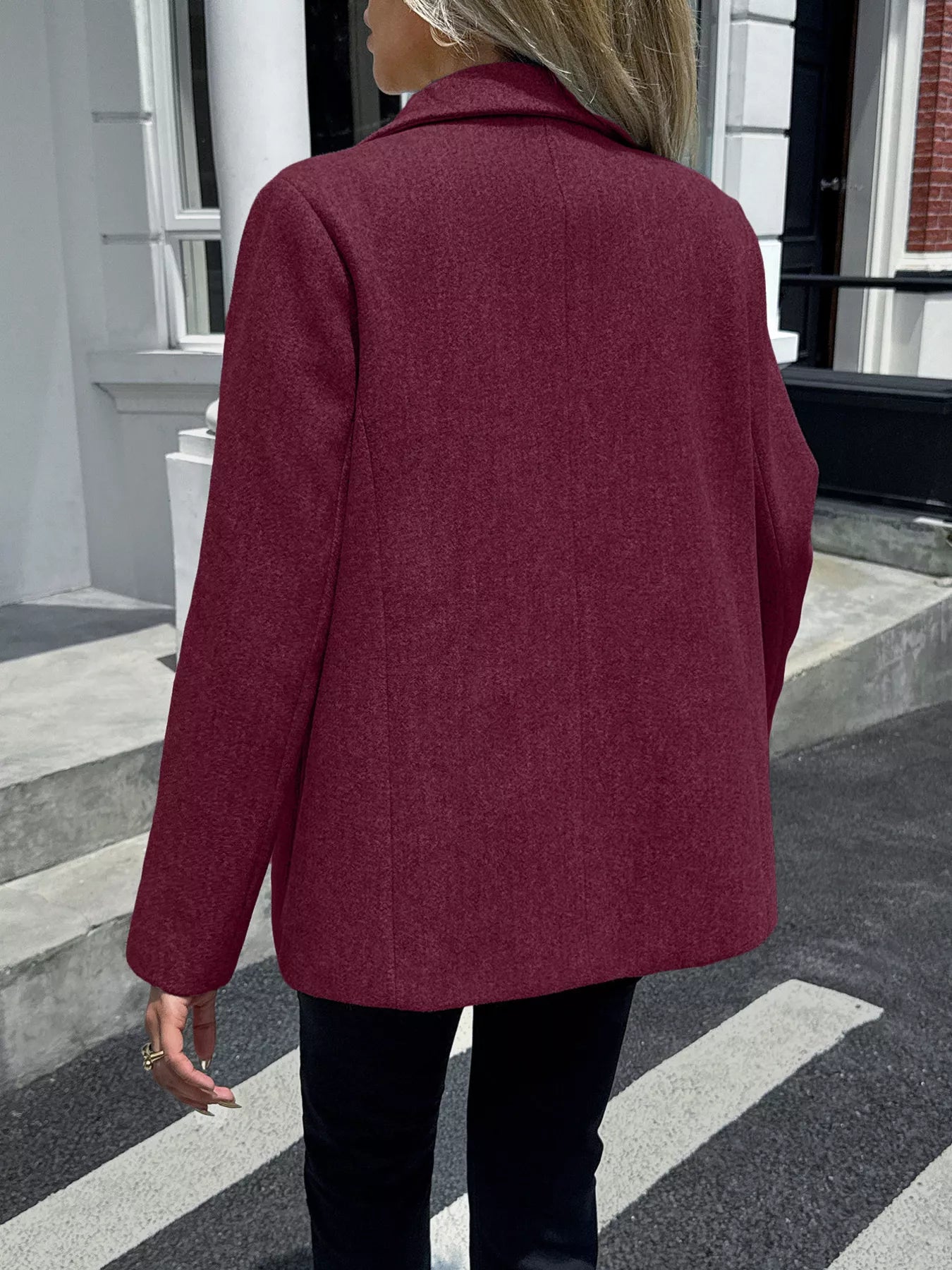 Devine Blazers Lapel Collar Button Up Blazer