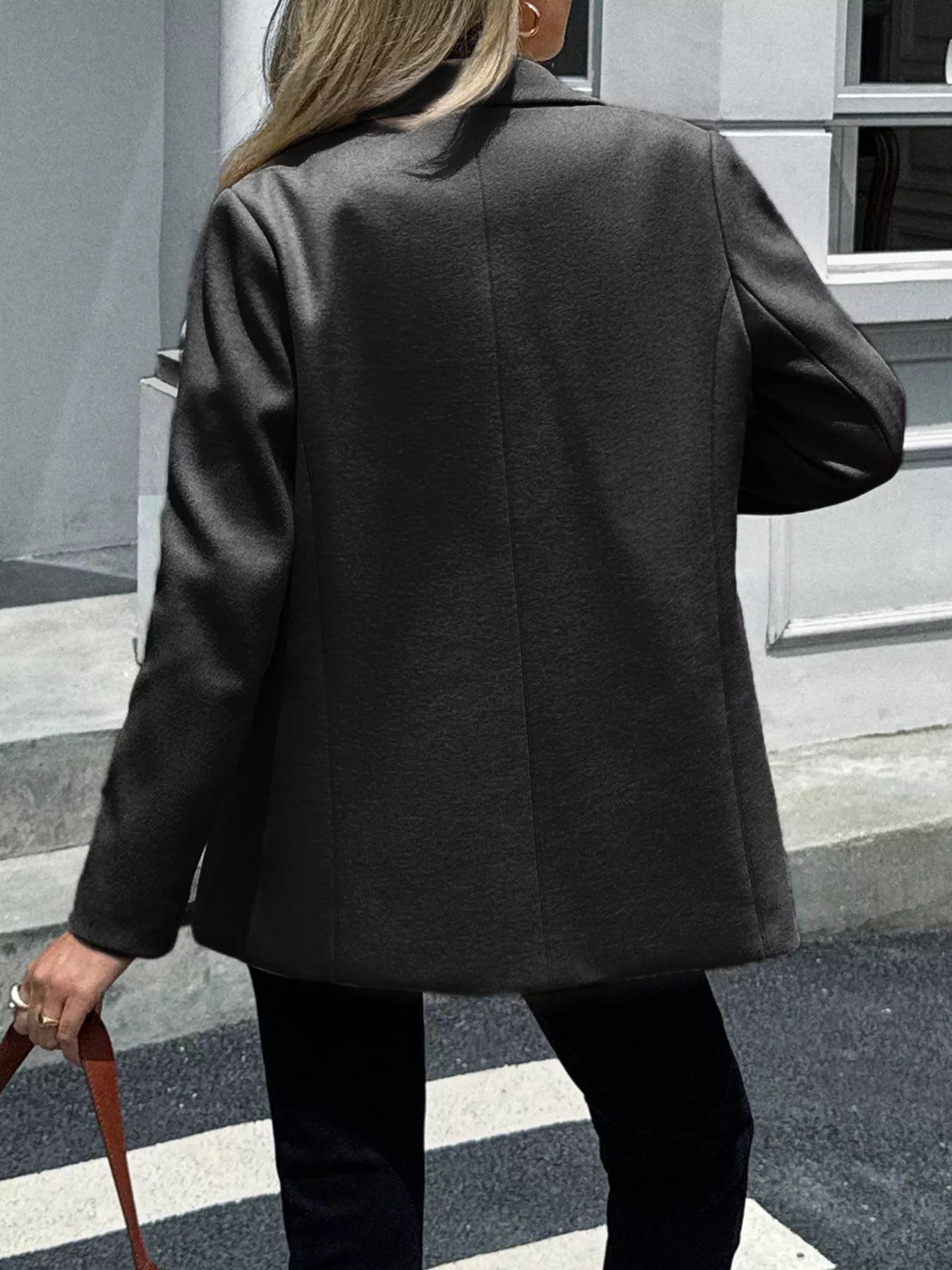 Devine Blazers Lapel Collar Button Up Blazer