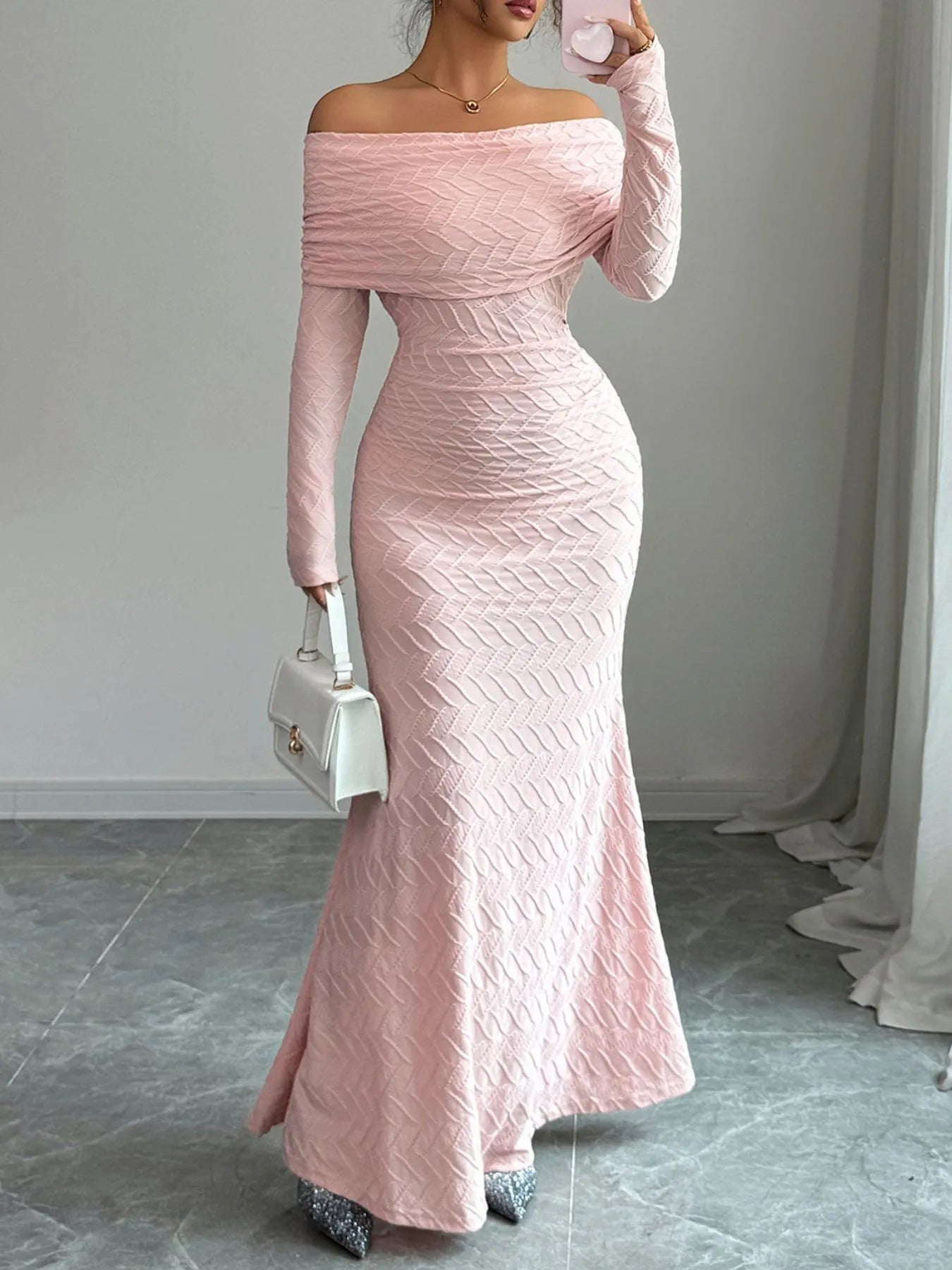 Devine Off Shoulder Mermaid Maxi Dress