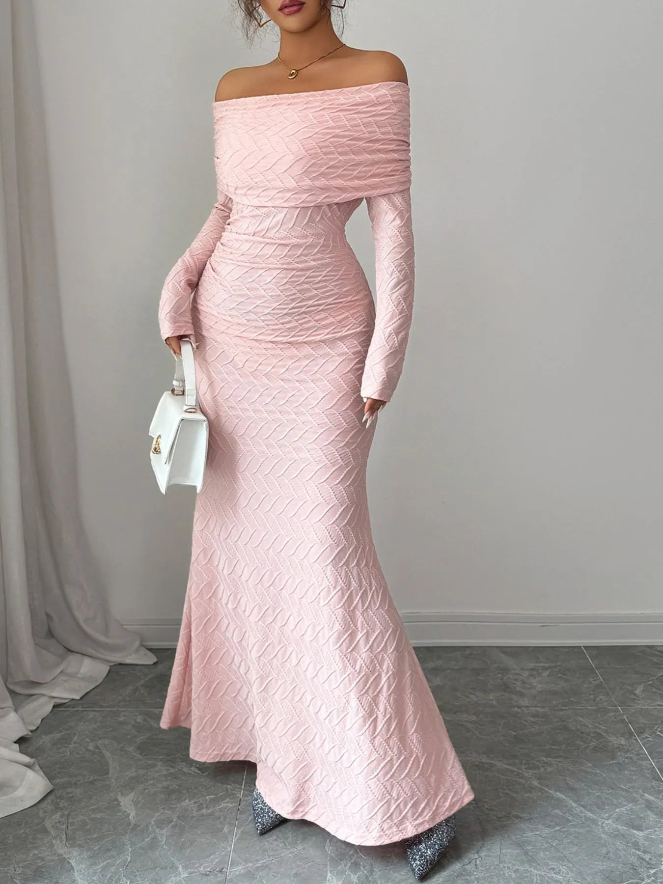 Devine Off Shoulder Mermaid Maxi Dress