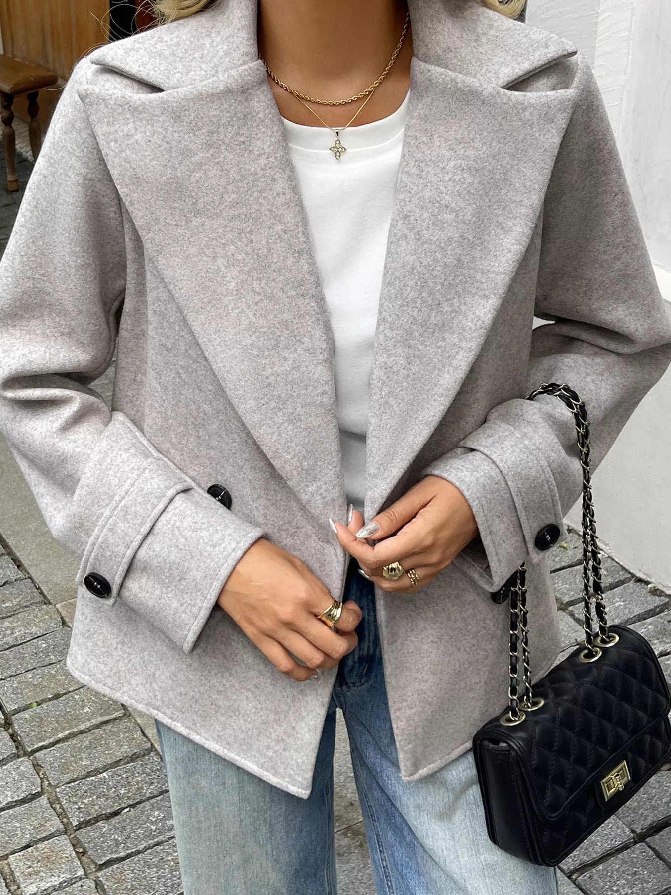 Devine Wool Blend Double-Breasted Jacket