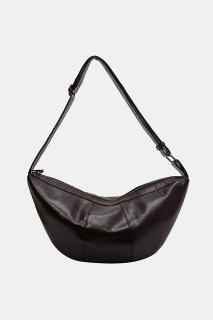 PU Leather Sling Bag Mocha One Size - Fashorio