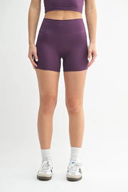 MONO B Venice Cloud Light Contour Biker Shorts MERLOT - Fashorio