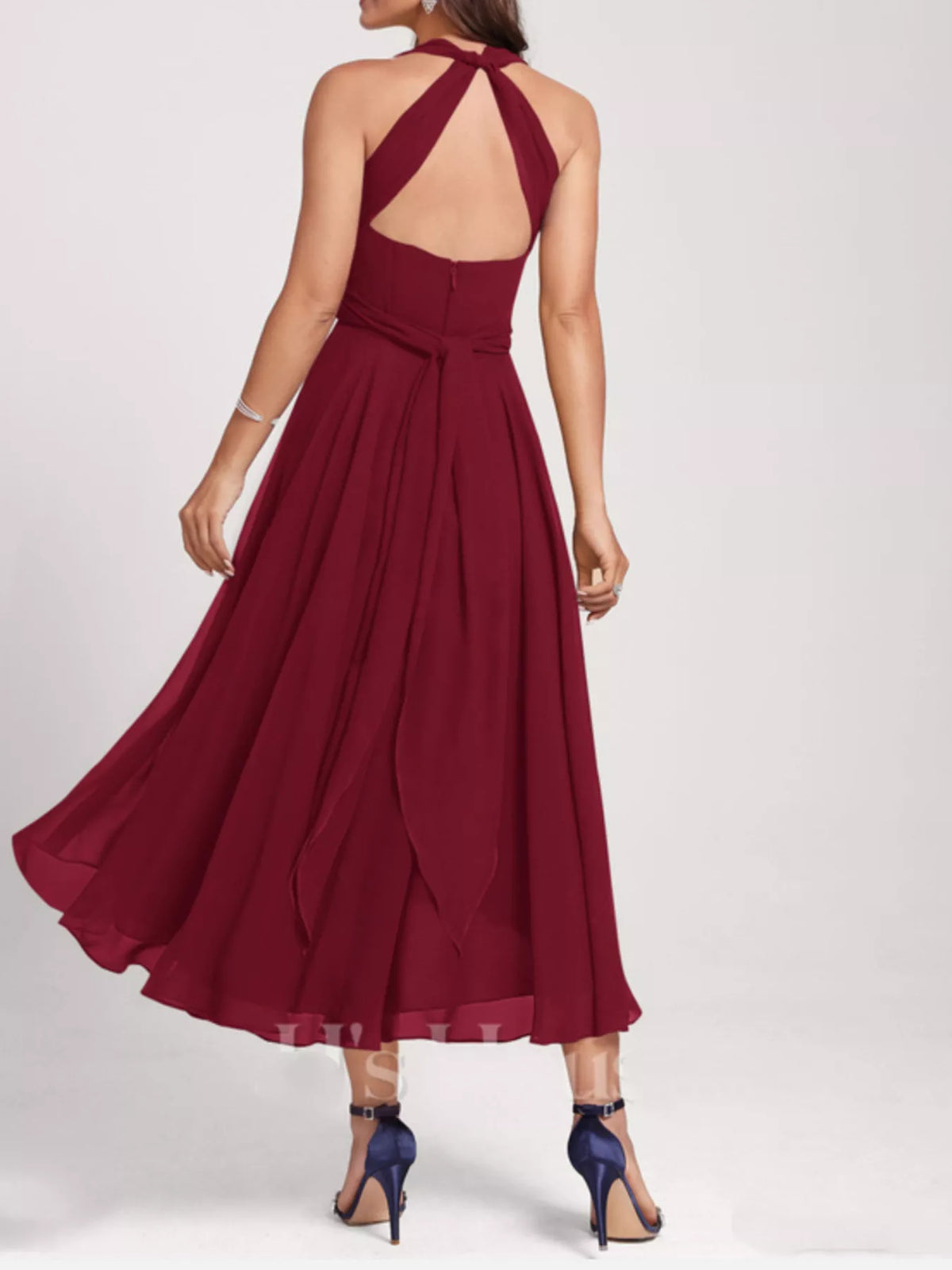 Ruched A line midi dress, alternate colourway view 4
