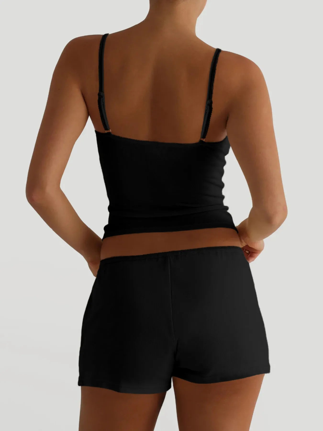 V-Neck Cami and Shorts Set - Fashorio