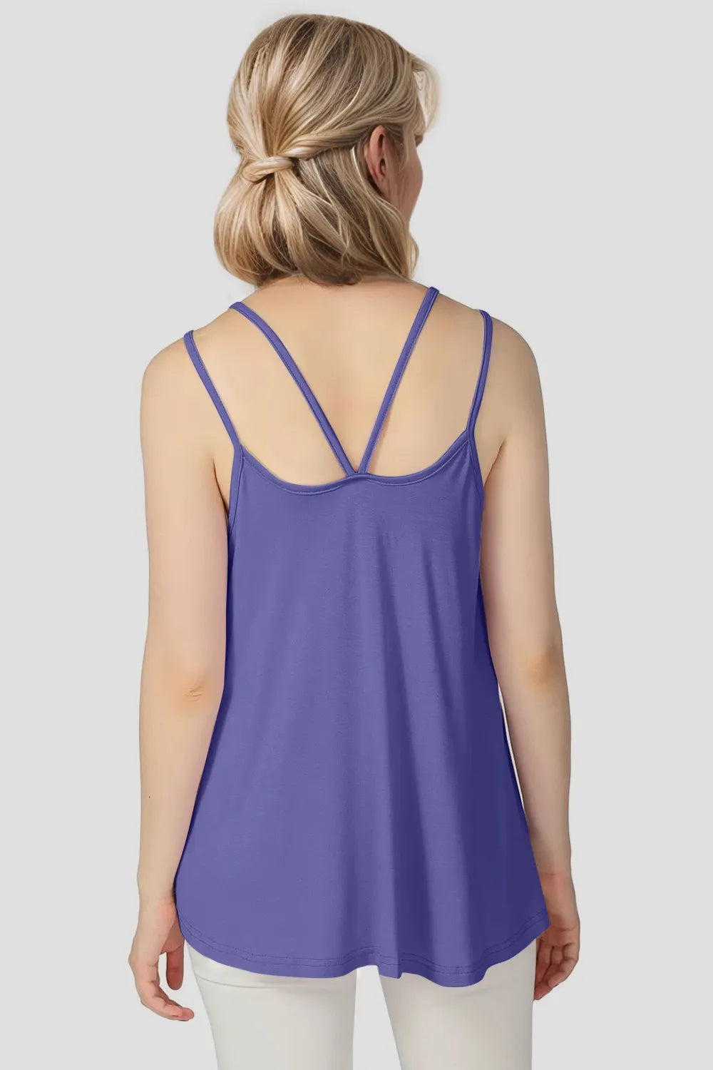 Mint blue bamboo cami top front view