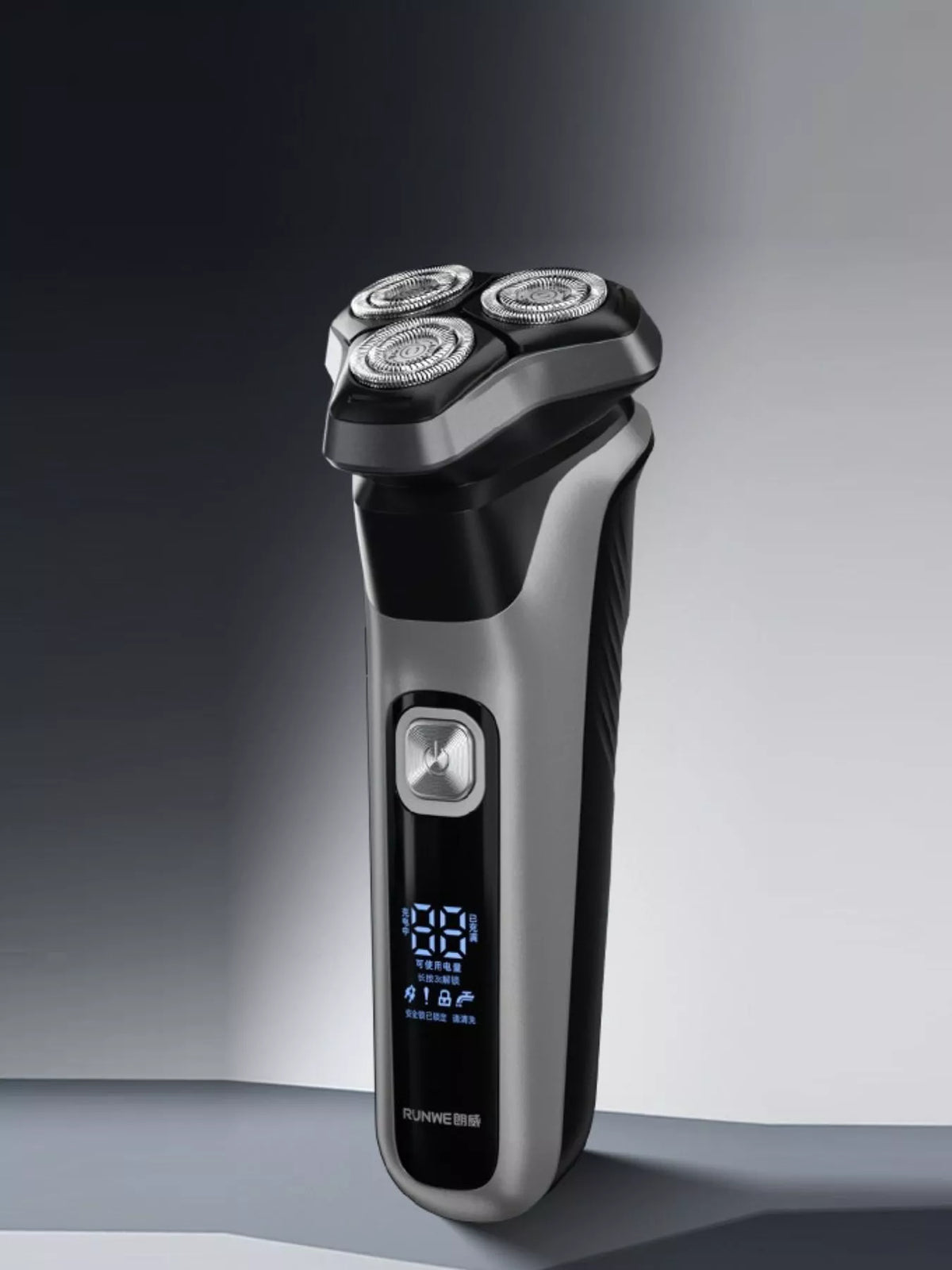 Rotary shaver floating heads close up
