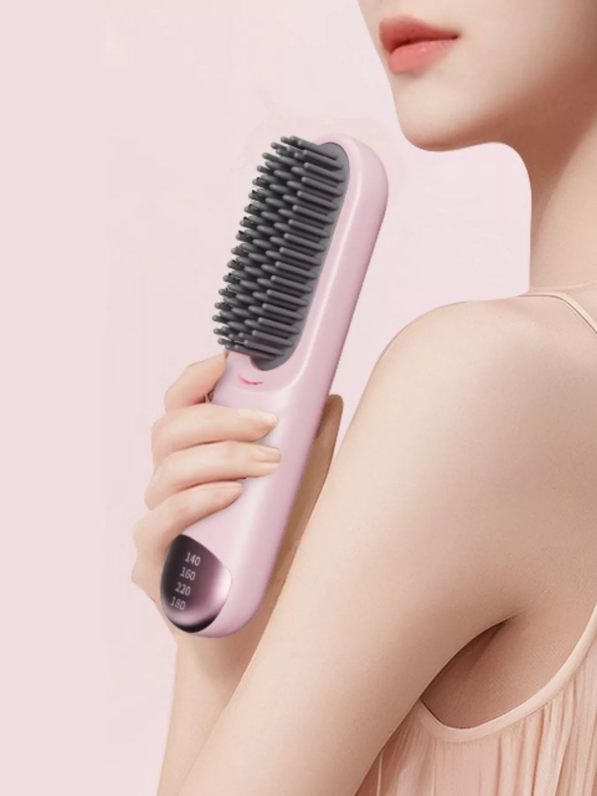 Heated hair straightening comb in black