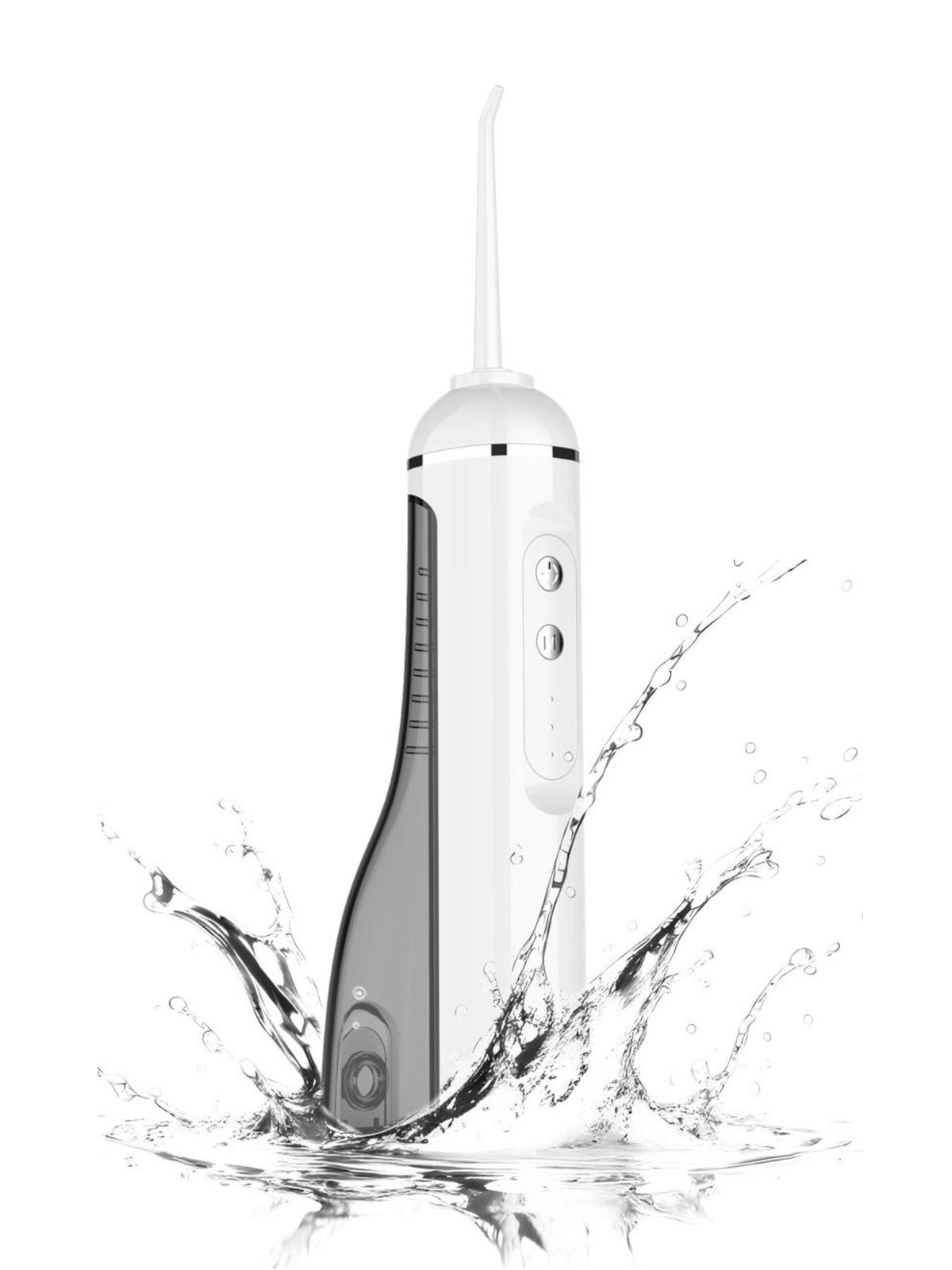 Flosser in use cleaning teeth