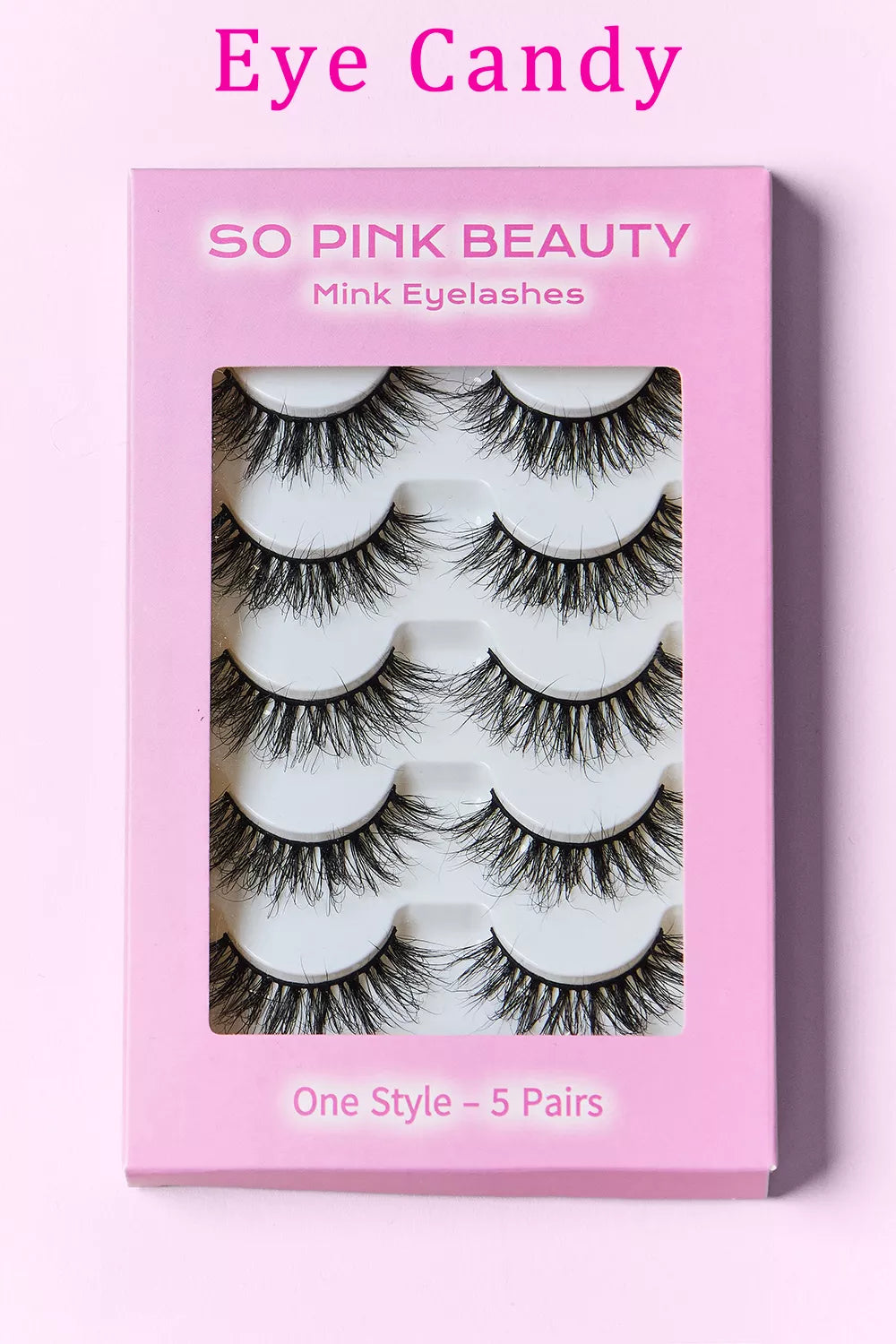 Mink eyelashes worn on eye