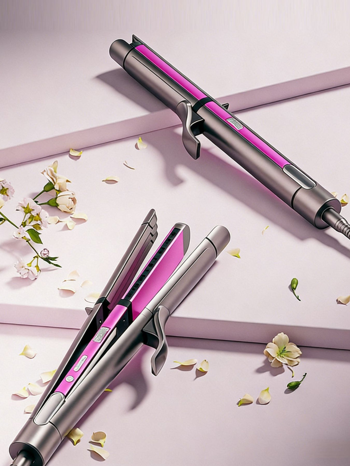 Gray 2 in 1 hair straightener front view