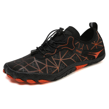 Elastic Lock Laces Mesh Contrast Breathable Athletic Black - Fashorio