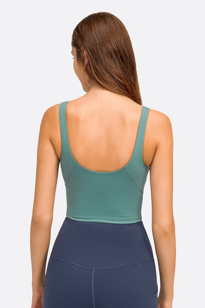 Millennia Deep V-Neck Crop Sports Bra - Fashorio
