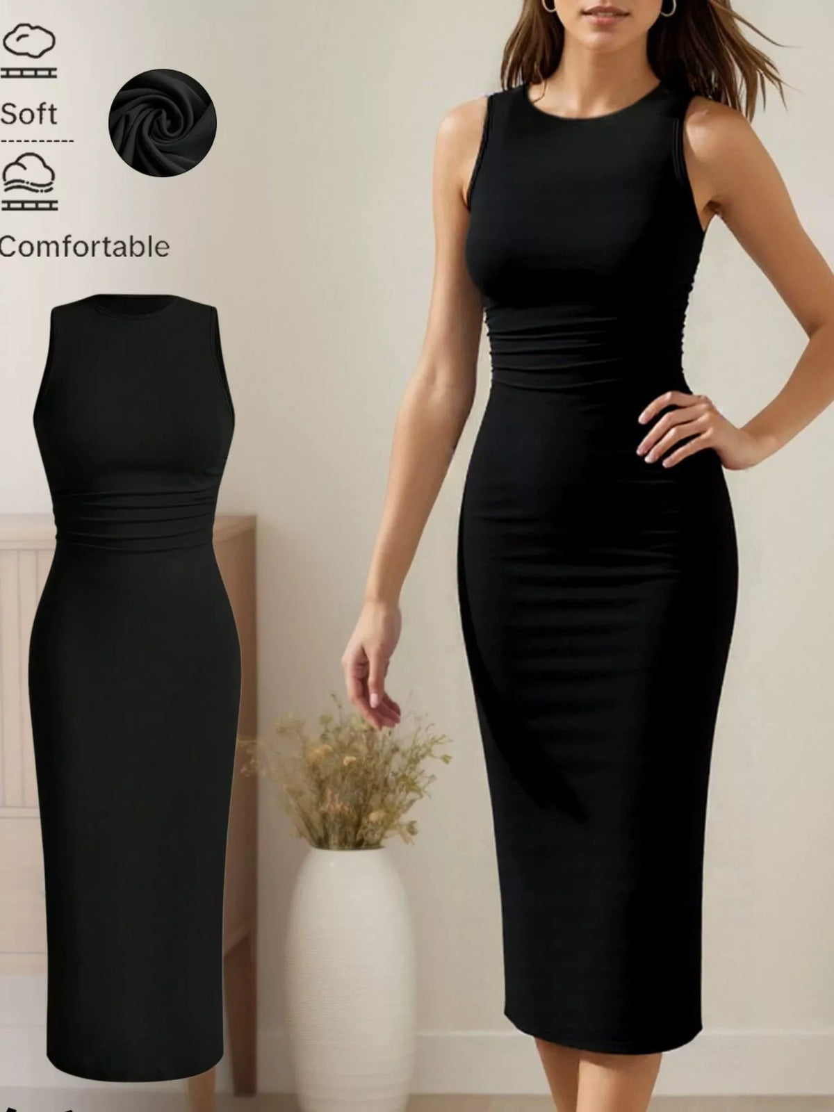 Midi dress shown in an alternate colourway