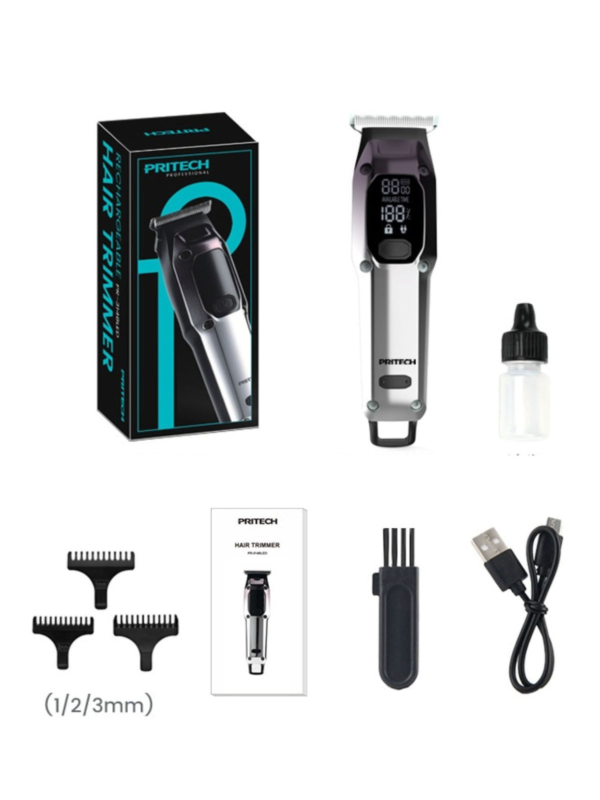 Silver hair clipper full body view