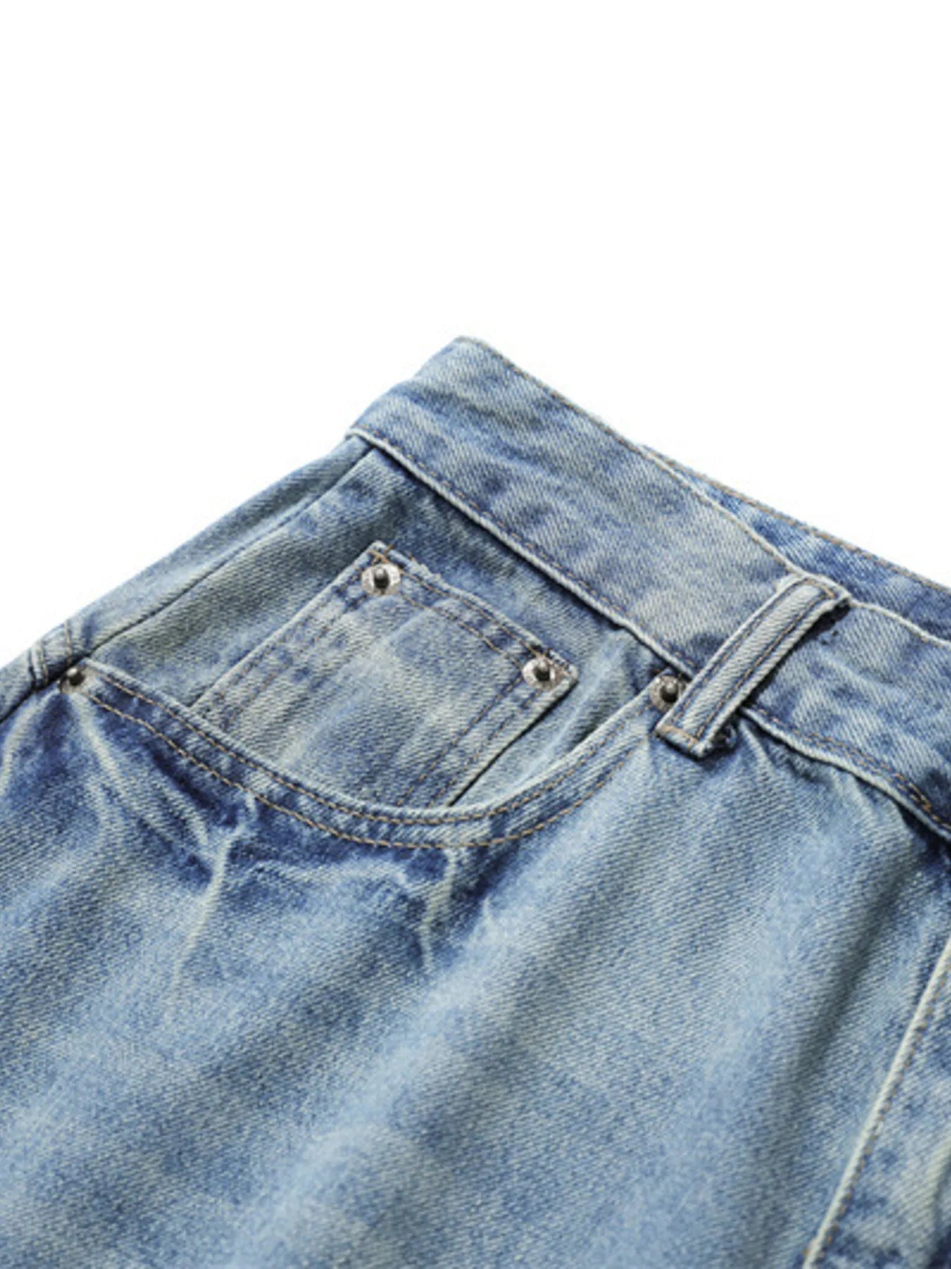 Men's Washed Wide Leg Denim Shorts - Fashorio
