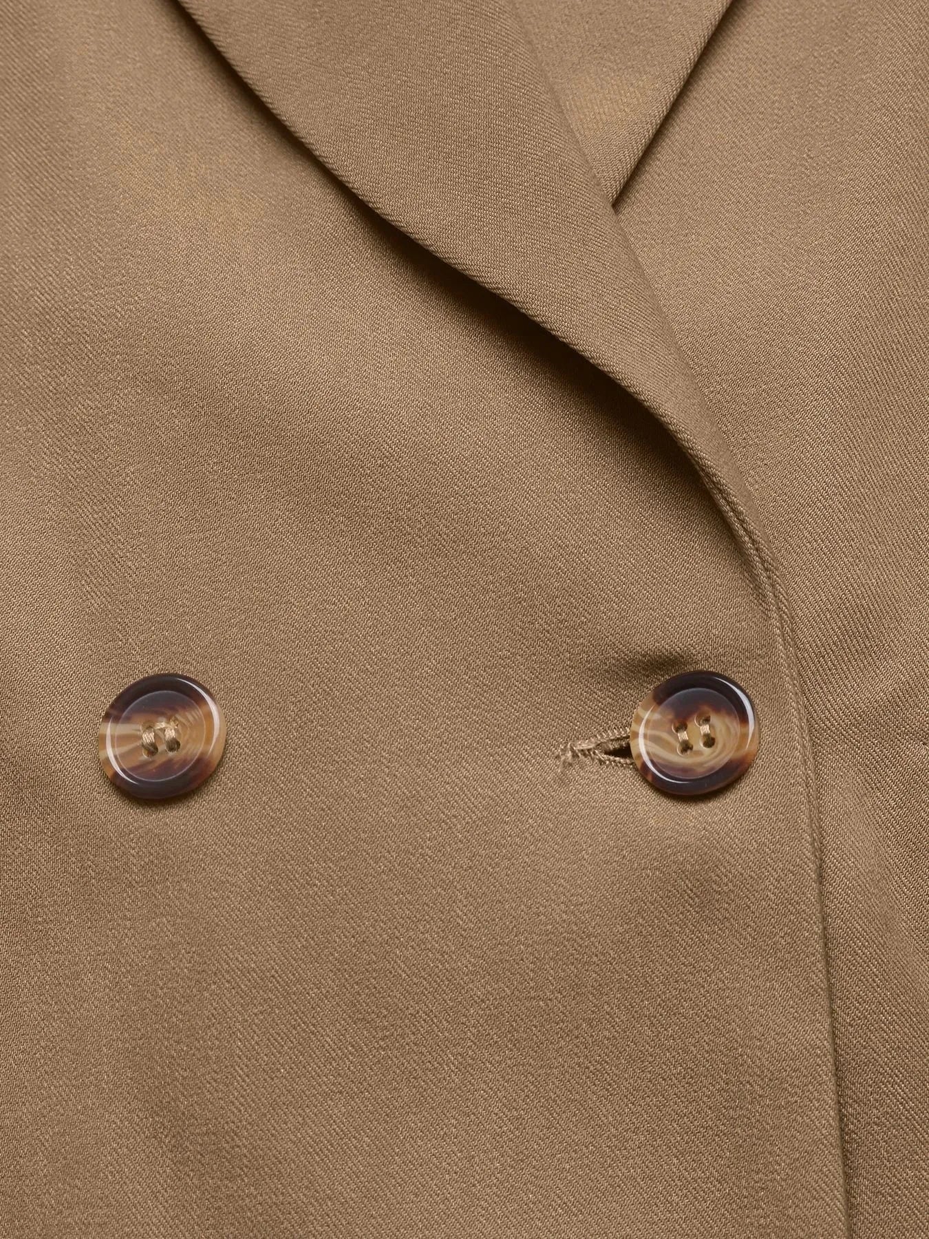 Double Take (Oh) Blazers Lapel Collar Leopard Cuff Long Sleeve Blazer