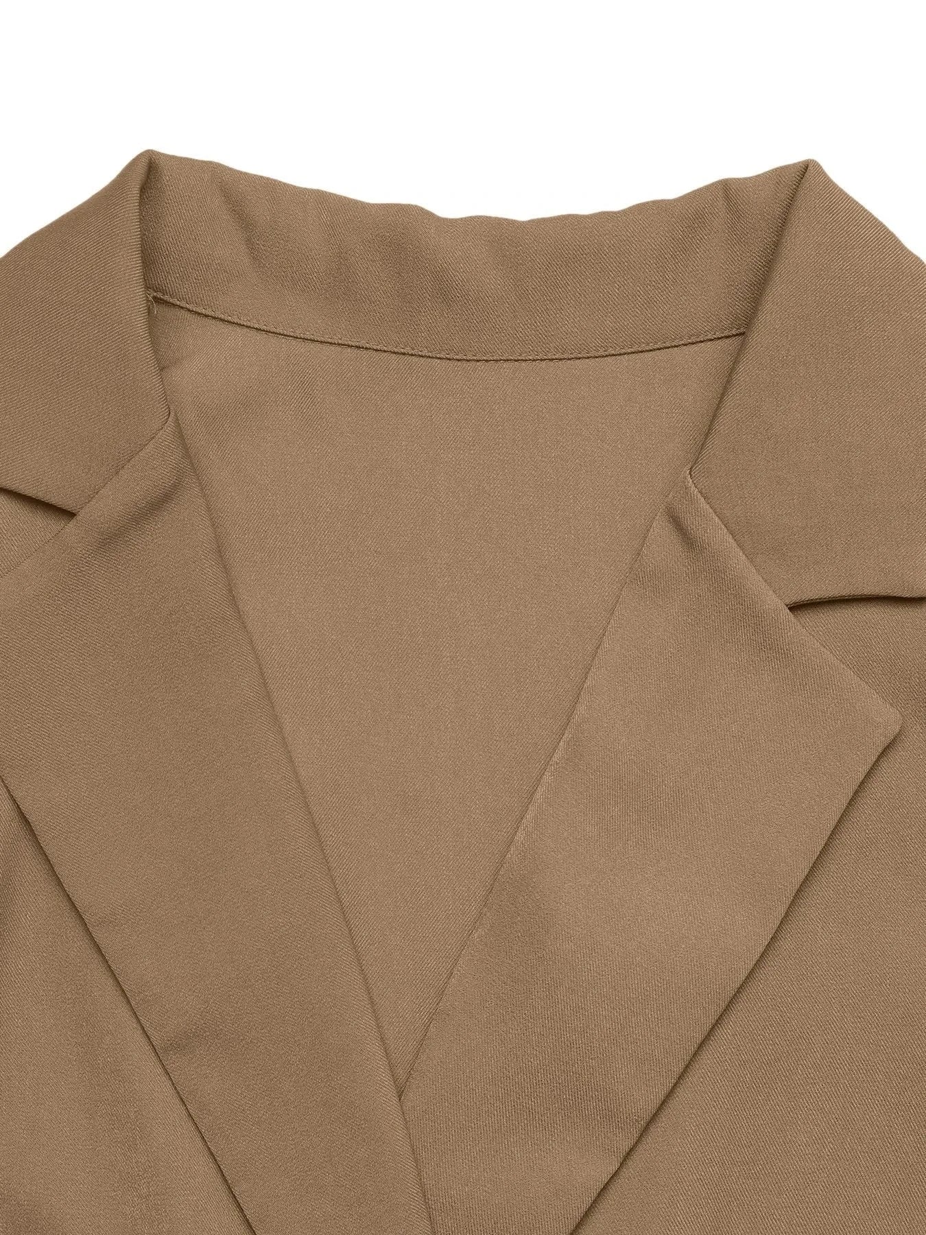 Double Take (Oh) Blazers Lapel Collar Leopard Cuff Long Sleeve Blazer