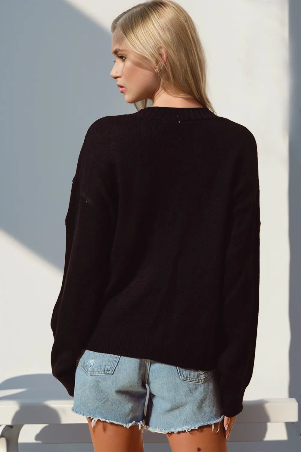 Double Take (Oh) Double Take Full Size Pumpkin Button Up Long Sleeve Cardigan