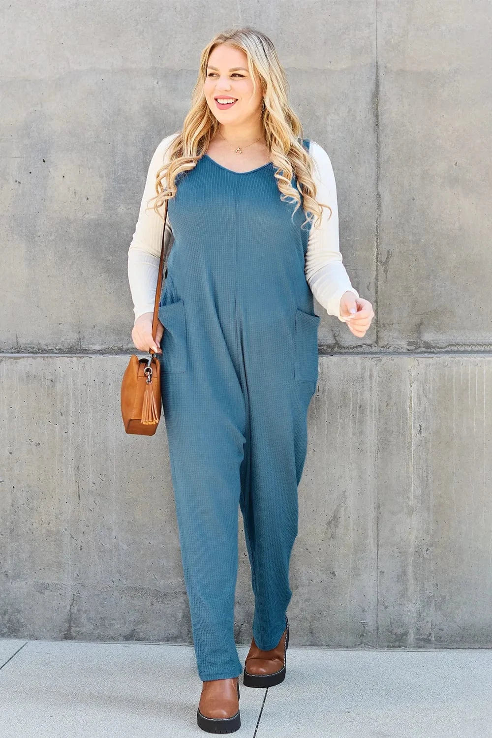 Double Take (Oh) Dresses Double Take Full Size Sleeveless Straight Jumpsuit