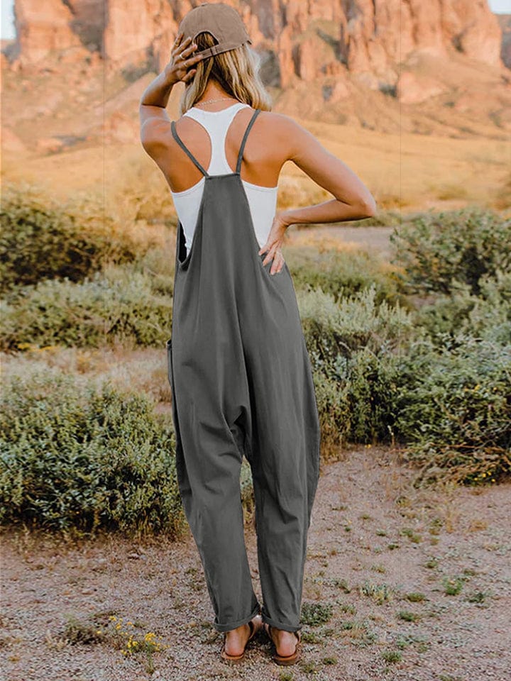 Double Take (Oh) Dresses Double Take Full Size Sleeveless V-Neck Pocketed Jumpsuit