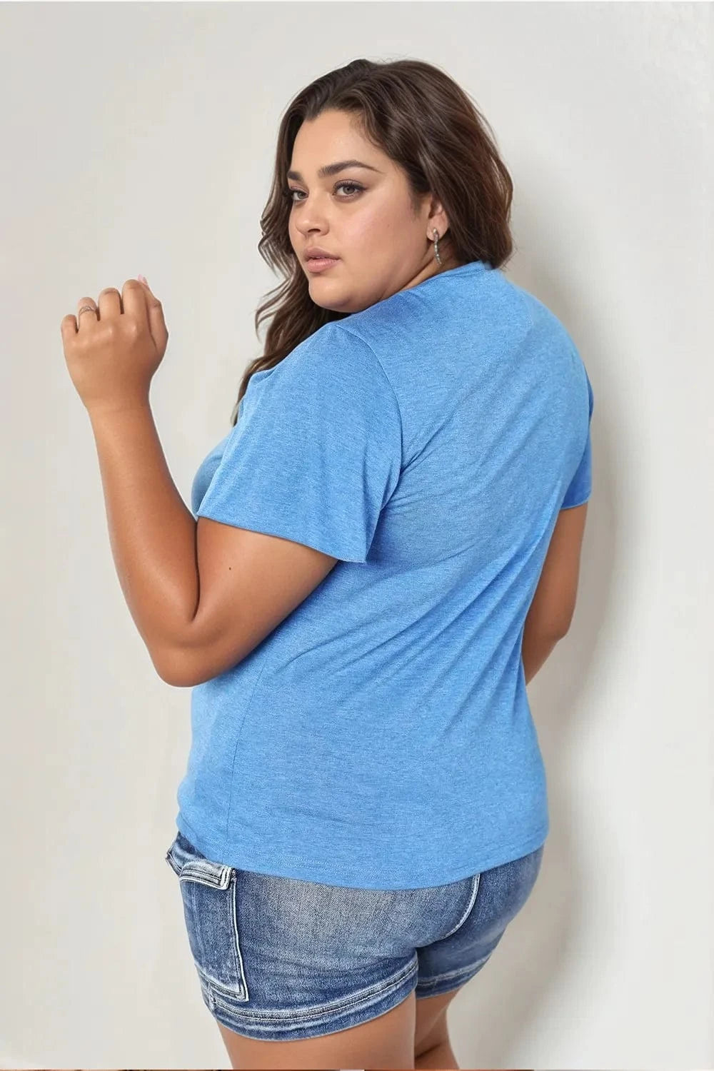 Double Take (Oh) Dresses Double Take Ruched V-Neck Short Sleeve T-Shirt