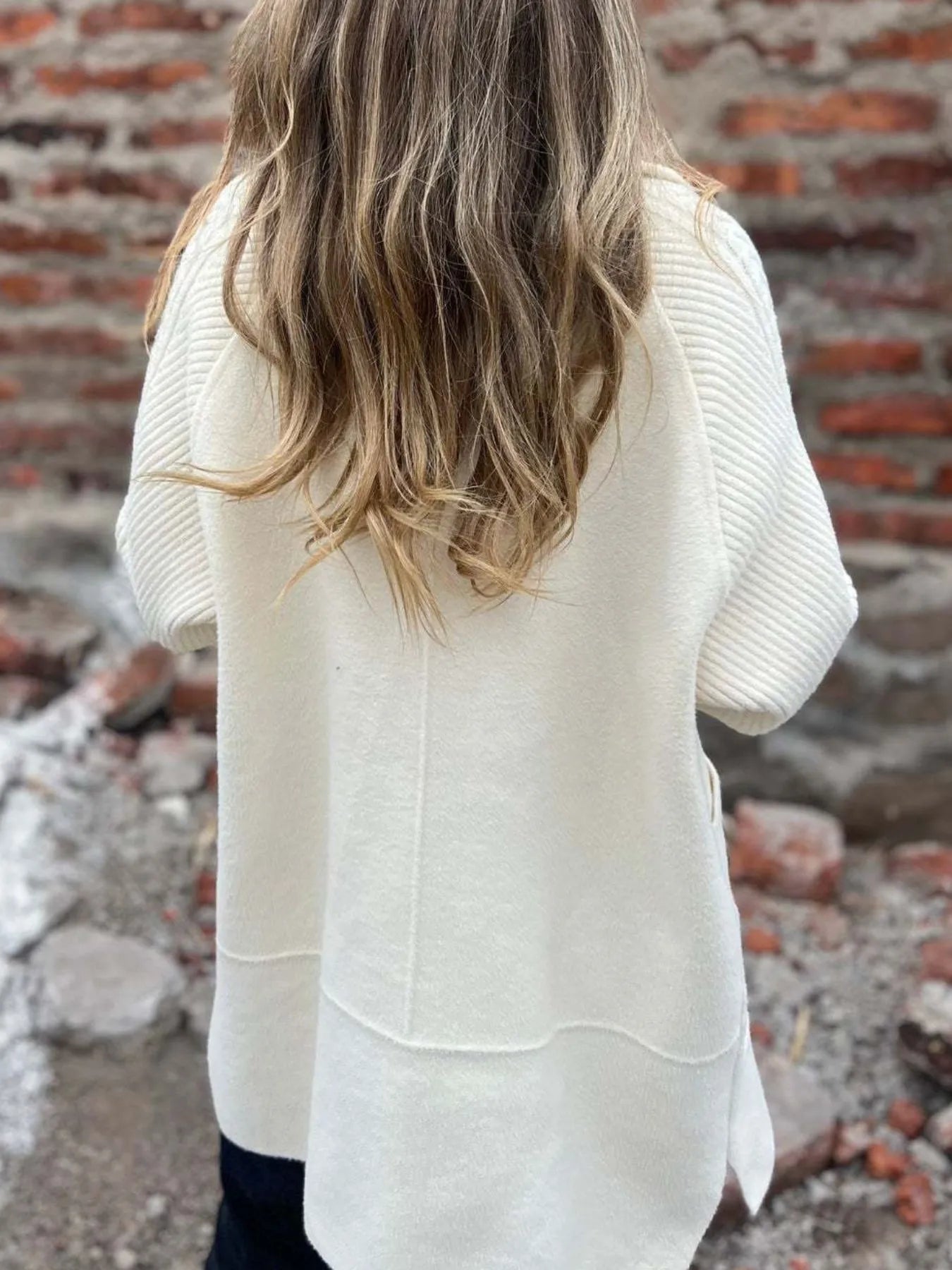 Double Take (Oh) Trench Coats Full Size Texture Knit Longline Coat Plus Size