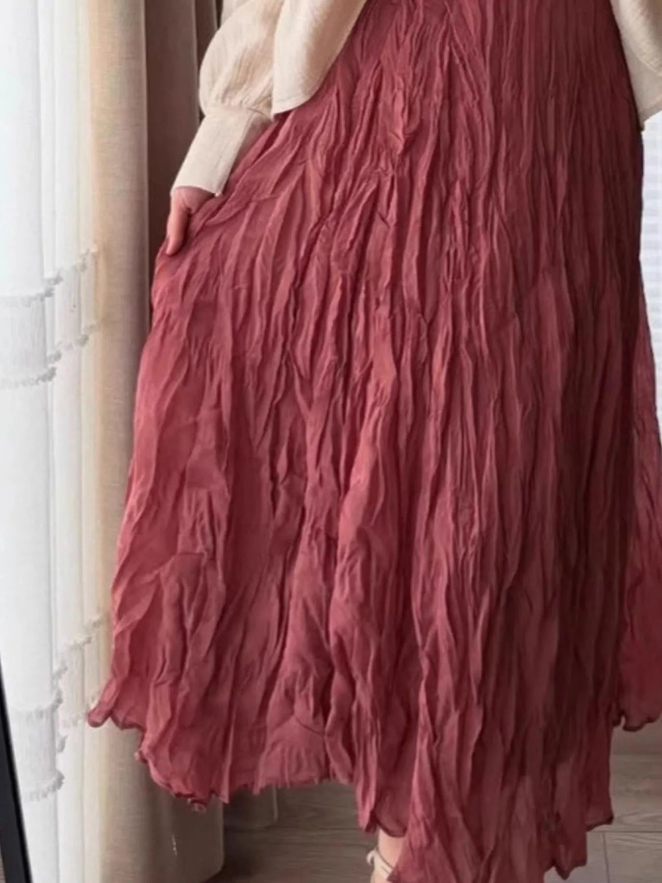 Ruched Elastic Waist Skirt - Fashorio