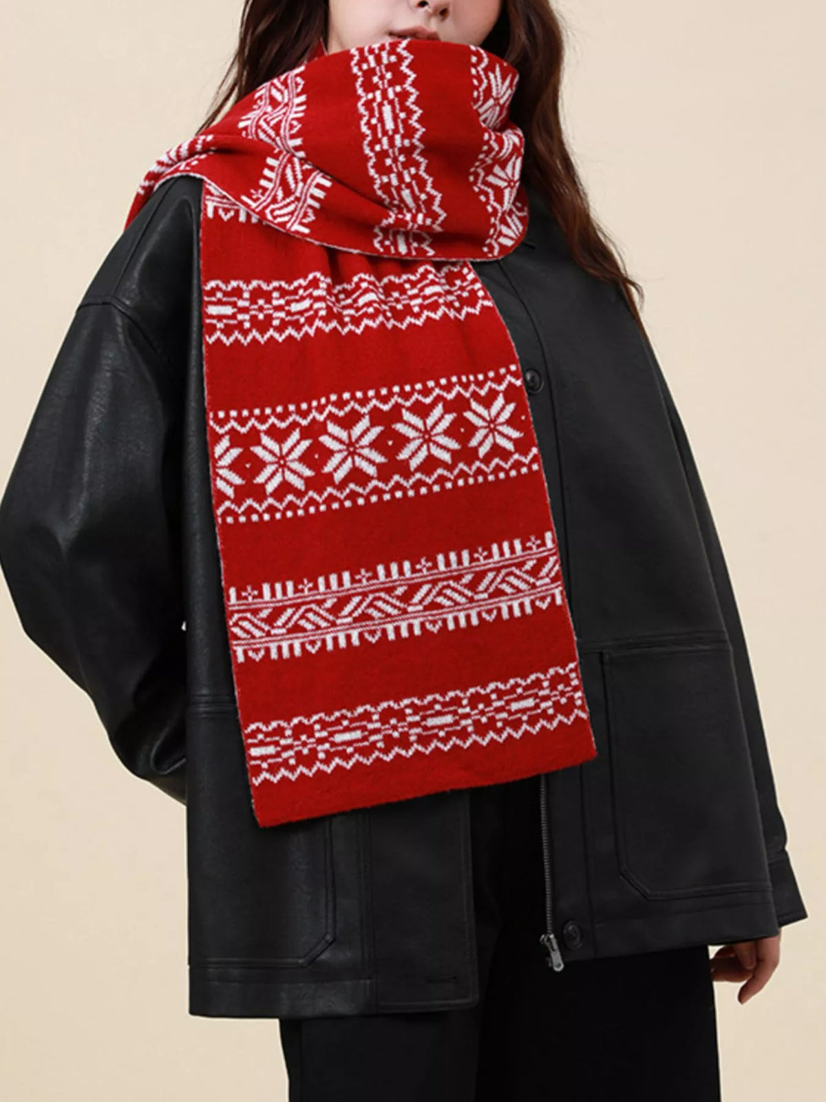 Christmas Snowflake Knit Scarf, view 9