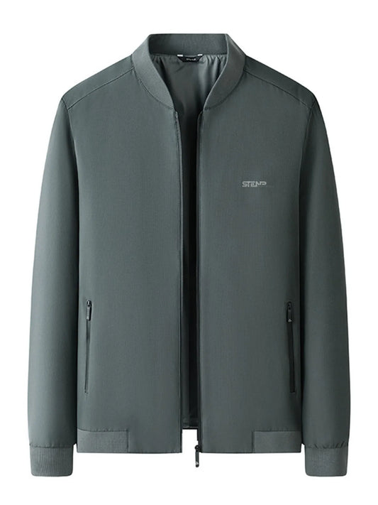 Men's Plus Size Zip-Up Bomber Jacket with Pockets - Fashorio