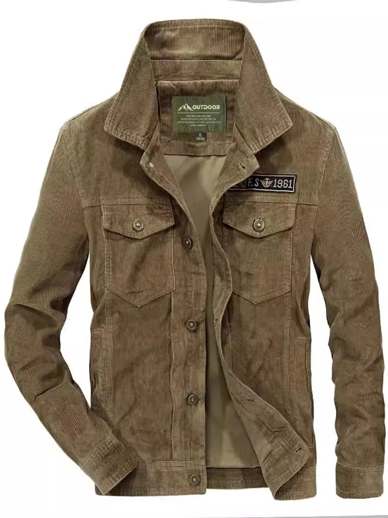 Men's Plus Size Button Up Long Sleeve Jacket - Fashorio